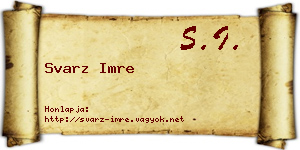 Svarz Imre névjegykártya